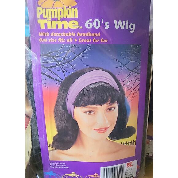 Vintage Pumpkin Time Halloween Wig Crimped Curly 60's & Extras Lot See Pictures - Picture 3 of 15